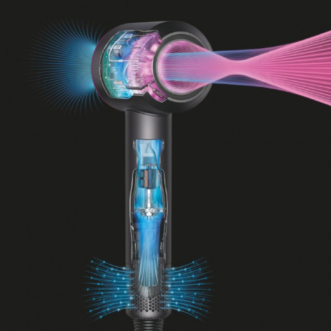 DYSON SUPERSONIC fēns, zila/zelta